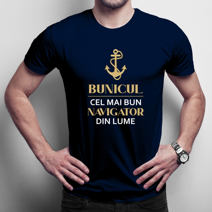 Bunicul nu întreabă, bunicul nu strică -  tricou pentru bărbați cu imprimeu