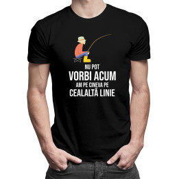 Nu pot vorbi acum, am pe cineva pe cealaltă linie -  tricou pentru bărbați cu imprimeu