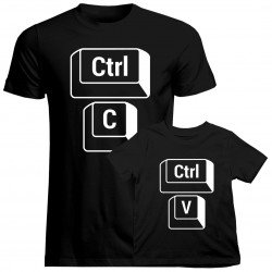 Set pentru tată și fiu - Ctrl+C / Ctrl+V - Tricouri cu imprimeu