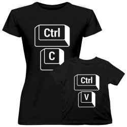Set pentru mamă și fiică - Ctrl+C / Ctrl+V - Tricouri cu imprimeu