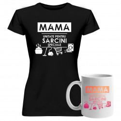 Set pentru mama - Mama - unitate pentru sarcini speciale - Tricou + cană imprimată