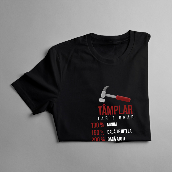 Tâmplar tarif orar - procentaj -  tricou pentru bărbați cu imprimeu