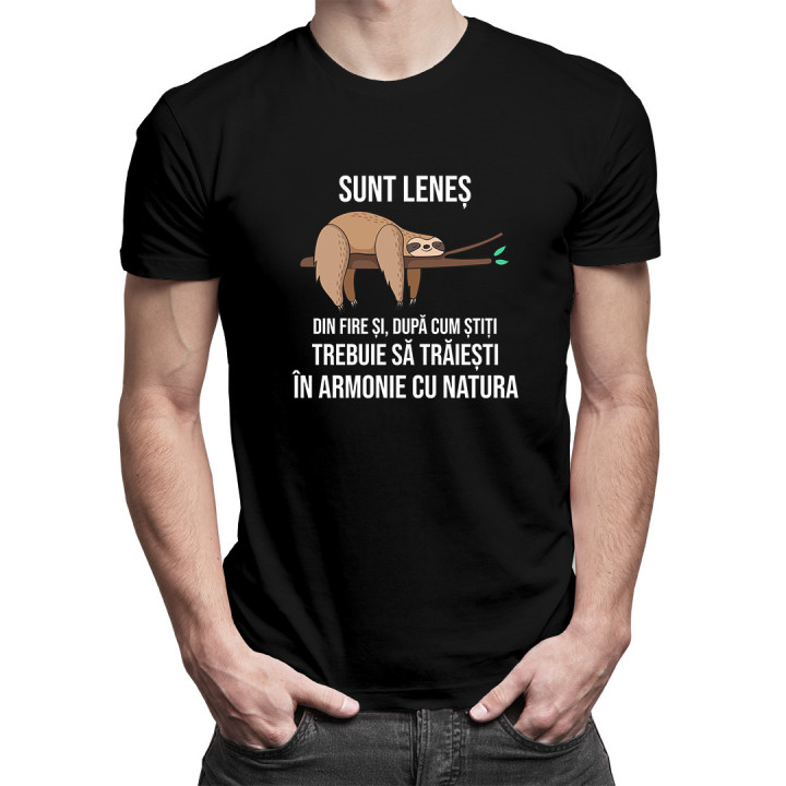 Sunt leneș din fire și, după cum știți -  tricou pentru bărbați cu imprimeu
