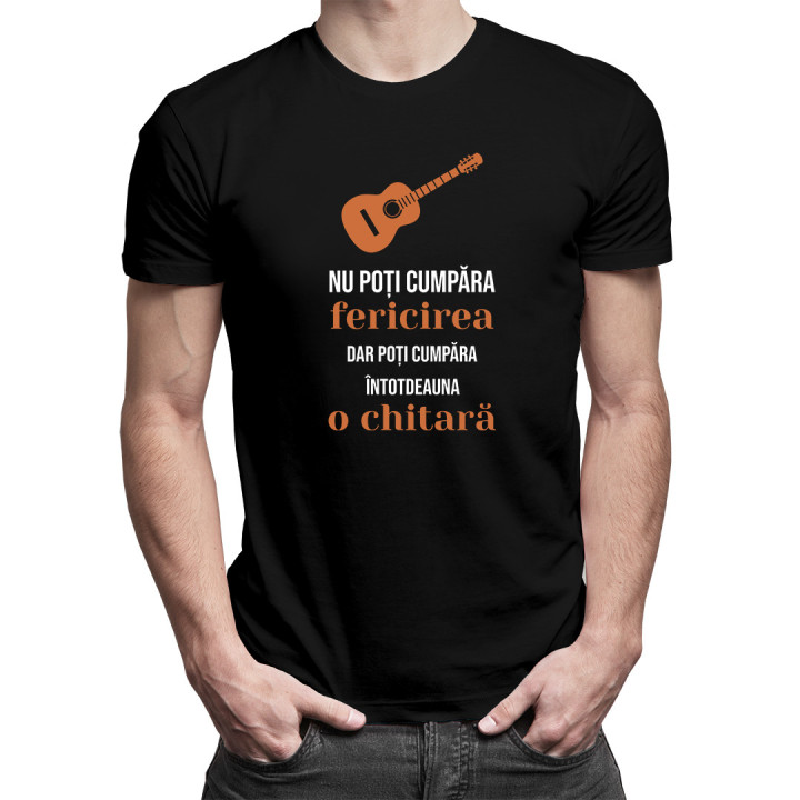 Nu poți cumpăra fericirea, dar poți cumpăra întotdeauna o chitară -  tricou pentru bărbați cu imprimeu