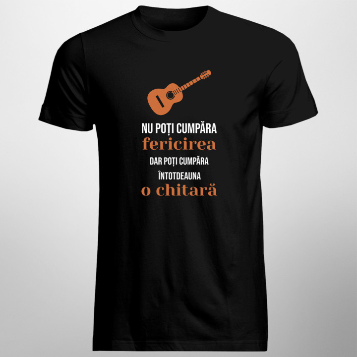 Nu poți cumpăra fericirea, dar poți cumpăra întotdeauna o chitară -  tricou pentru bărbați cu imprimeu