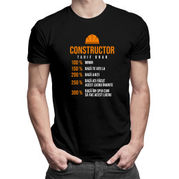 Constructor tarif orar - procentaj -  tricou pentru bărbați cu imprimeu