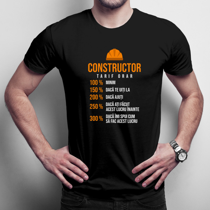 Constructor tarif orar - procentaj -  tricou pentru bărbați cu imprimeu