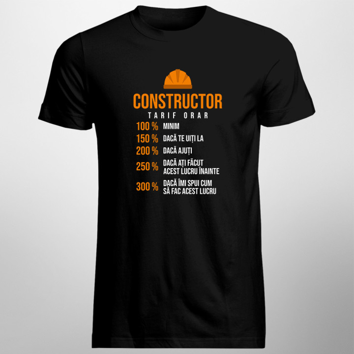 Constructor tarif orar - procentaj -  tricou pentru bărbați cu imprimeu