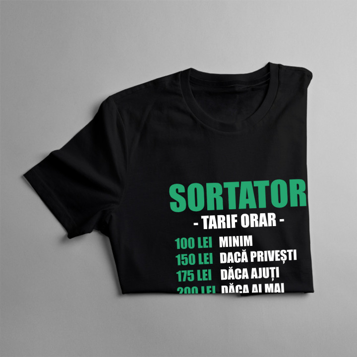 Sortator - tarif orar -  tricou pentru bărbați cu imprimeu