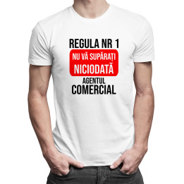 REGULA NR. 1: nu vă supărați niciodată agentul comercial - T-shirt pentru bărbați cu imprimeu