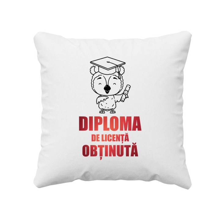 Diploma de licență obținută - pernă
