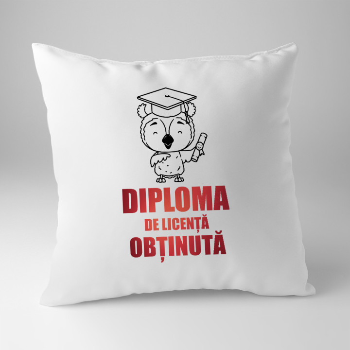 Diploma de licență obținută - pernă