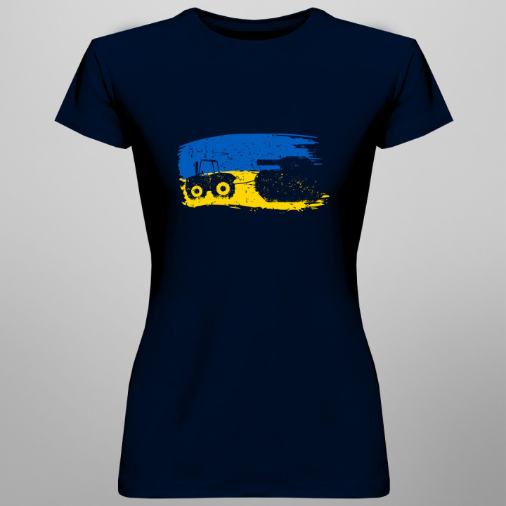 Tractor trăgând tanc - T-shirt pentru femei cu imprimeu