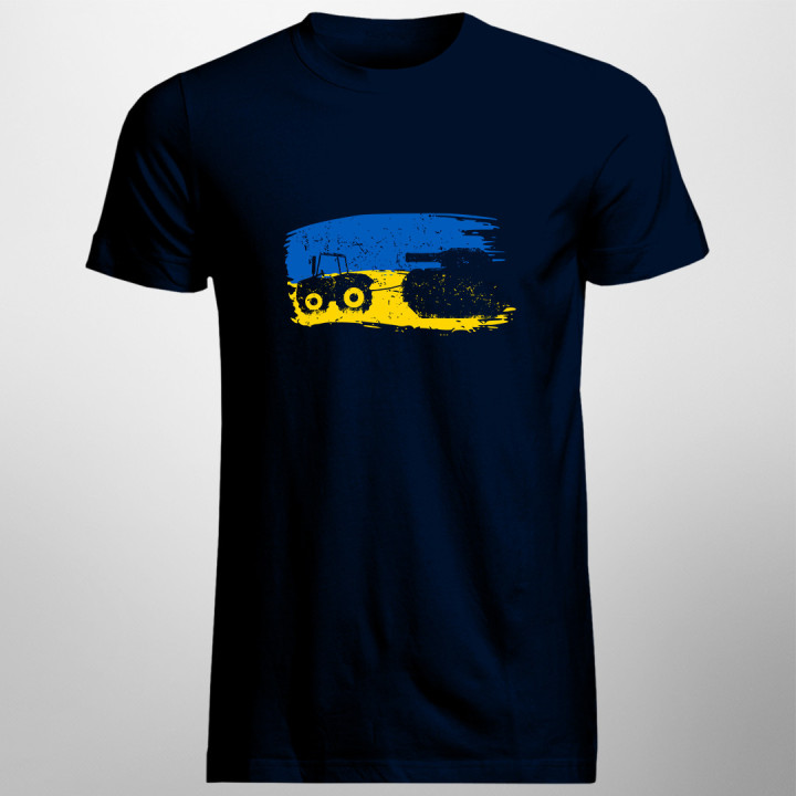 Tractor trăgând tanc -  tricou pentru bărbați cu imprimeu