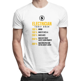 Electrician - tarif orar: 100% minim - T-shirt pentru bărbați cu imprimeu