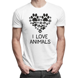 I love animals - T-shirt pentru bărbați cu imprimeu