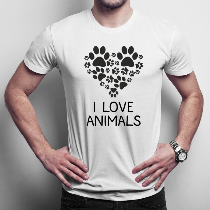 I love animals - T-shirt pentru bărbați cu imprimeu