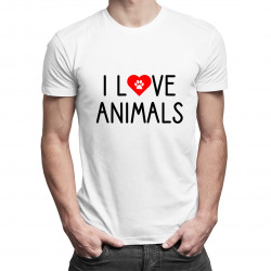 I love animals v2 - T-shirt pentru bărbați cu imprimeu
