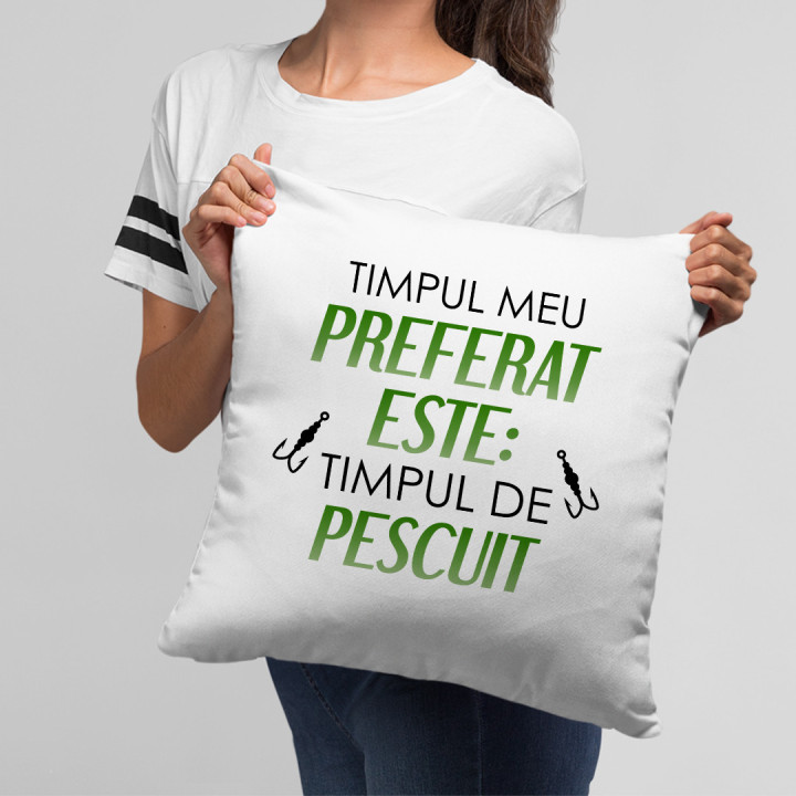 Timpul meu preferat este: timpul de pescuit - pernă