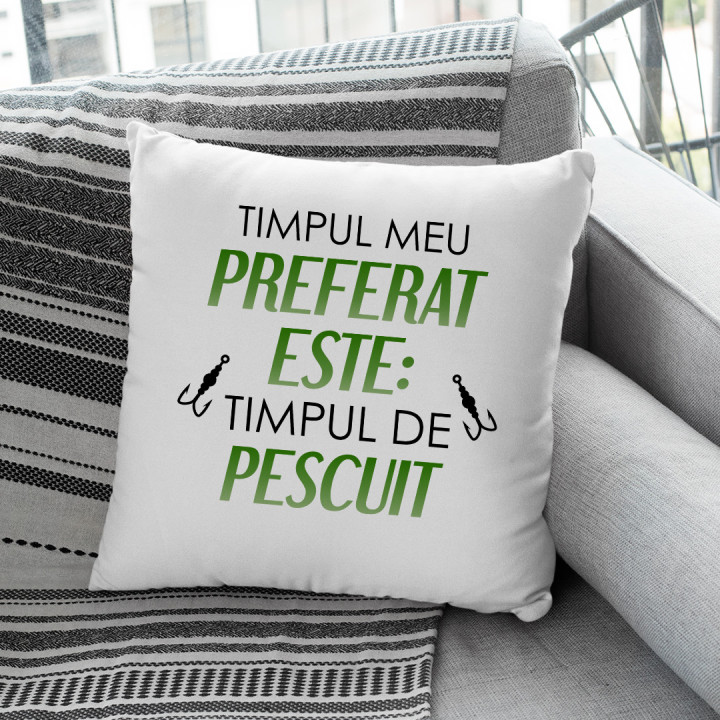 Timpul meu preferat este: timpul de pescuit - pernă