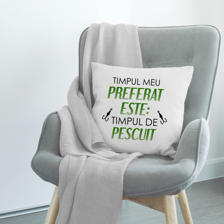 Timpul meu preferat este: timpul de pescuit - pernă