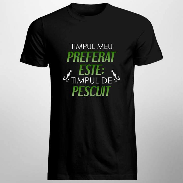 Timpul meu preferat este: timpul de pescuit - tricou pentru bărbați cu imprimeu