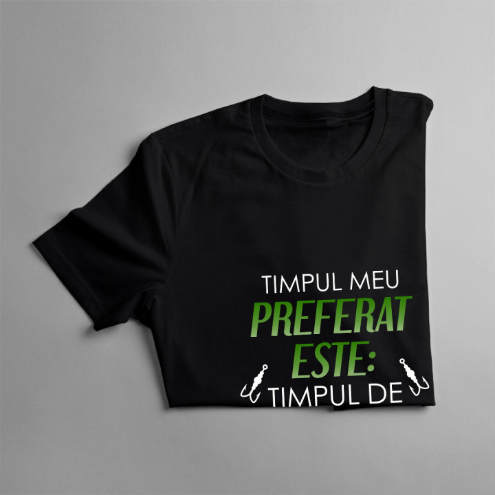 Timpul meu preferat este: timpul de pescuit - tricou pentru bărbați cu imprimeu