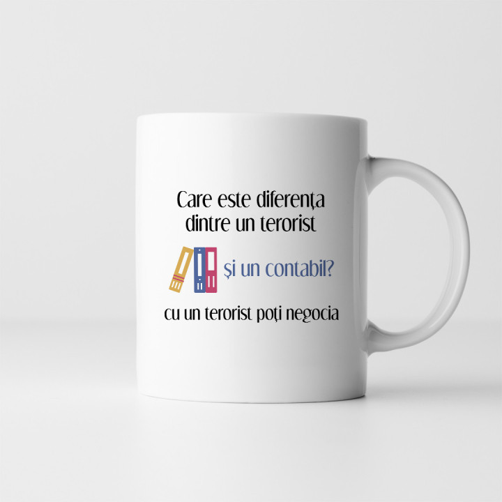 Care este diferența dintre un terorist și un contabil? - cană