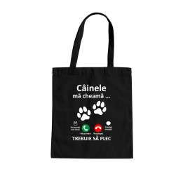 Câinele mă cheamă, trebuie să plec - Geantă cu imprimeu