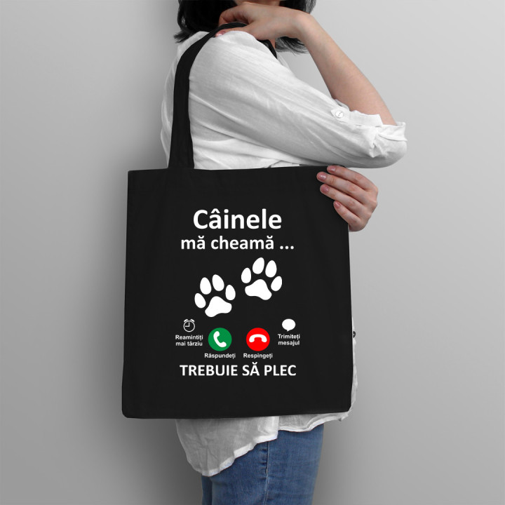 Câinele mă cheamă, trebuie să plec - Geantă cu imprimeu