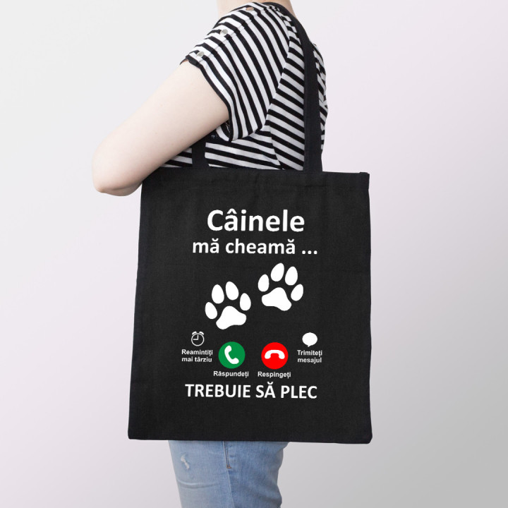 Câinele mă cheamă, trebuie să plec - Geantă cu imprimeu