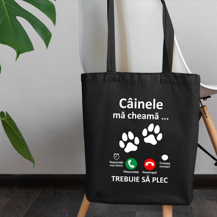 Câinele mă cheamă, trebuie să plec - Geantă cu imprimeu
