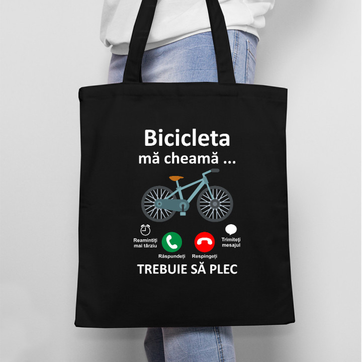 Bicicleta mă cheamă - trebuie să plec - Geantă cu imprimeu