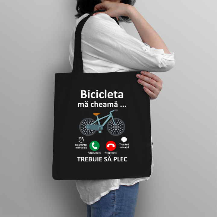 Bicicleta mă cheamă - trebuie să plec - Geantă cu imprimeu