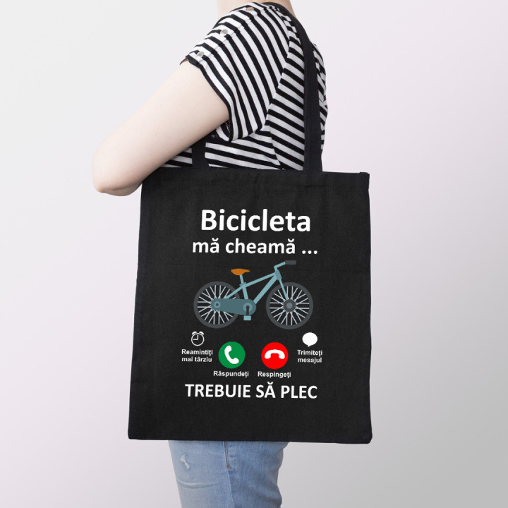 Bicicleta mă cheamă - trebuie să plec - Geantă cu imprimeu
