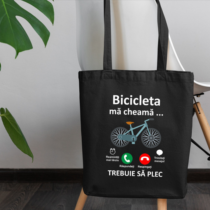Bicicleta mă cheamă - trebuie să plec - Geantă cu imprimeu