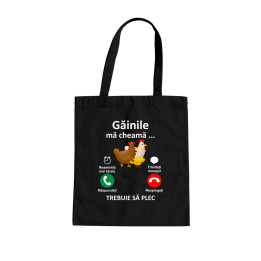 Găinile mă cheamă, trebuie să plec - Geantă cu imprimeu