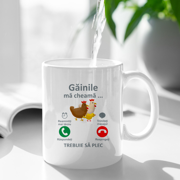 Găinile mă cheamă, trebuie să plec  - cană