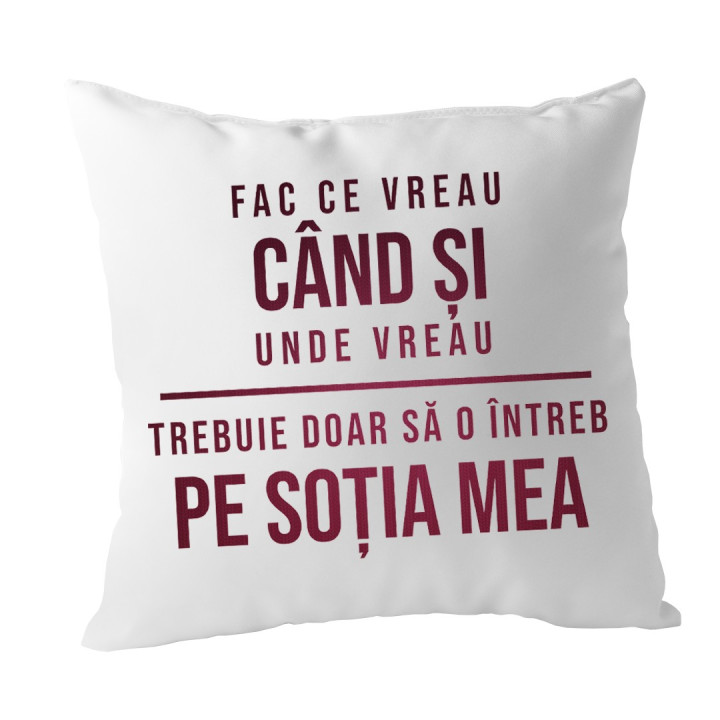 Fac ce vreau când și unde vreau - pernă