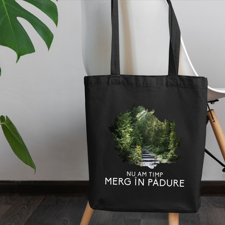 Nu am timp, merg în pădure - Geantă cu imprimeu