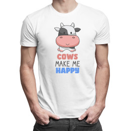 Cows make me happy - tricou pentru bărbați cu imprimeu