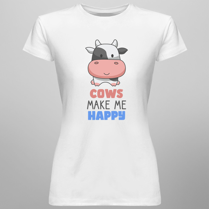Cows make me happy - tricou pentru femei cu imprimeu