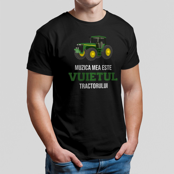 Muzica mea este vuietul tractorului - tricou pentru bărbați cu imprimeu