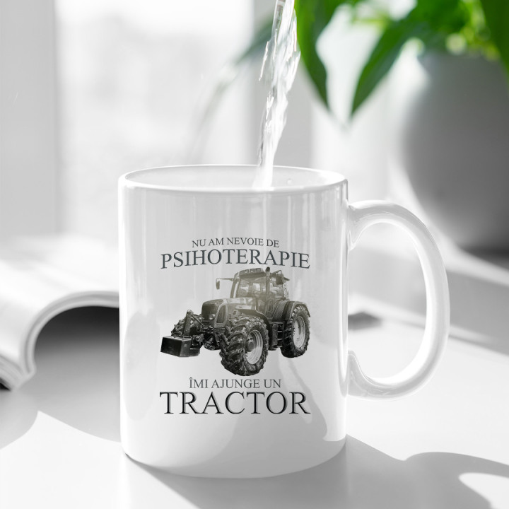 Nu am nevoie de psihoterapie, îmi ajunge un tractor - cană