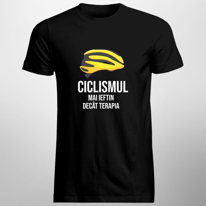 Ciclismul - mai ieftin decât terapia - tricou pentru bărbați cu imprimeu