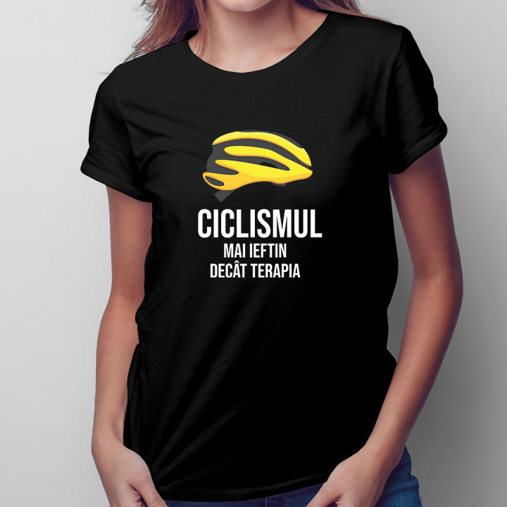 Ciclismul - mai ieftin decât terapia - tricou pentru femei cu imprimeu