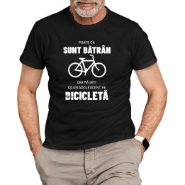 Poate că sunt bătrân, dar mă simt ca un adolescent pe bicicletă. - tricou pentru bărbați cu imprimeu