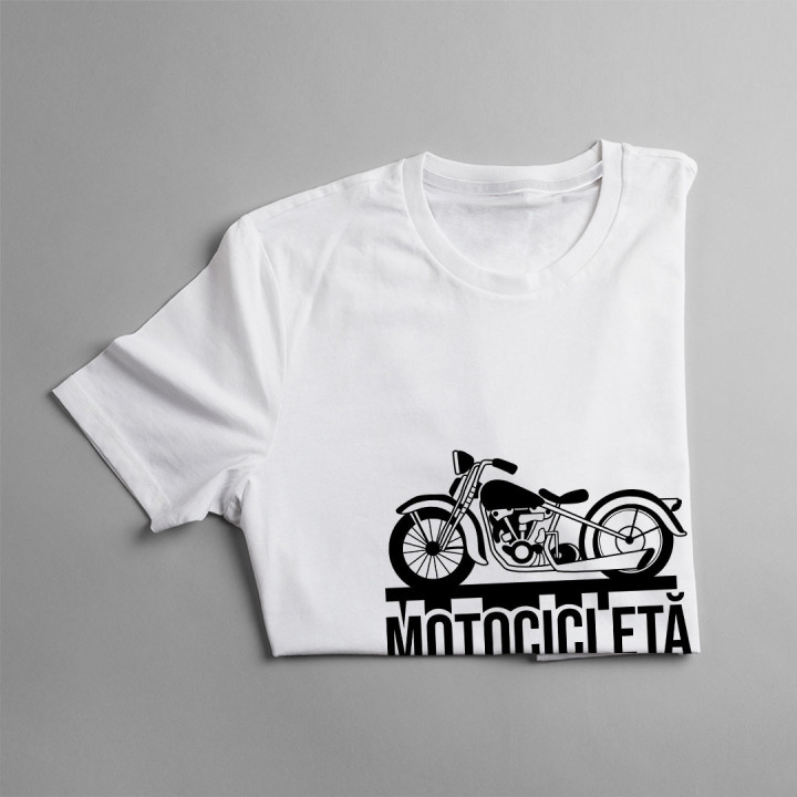 Motocicletă - mai ieftin decât terapia - tricou pentru bărbați cu imprimeu