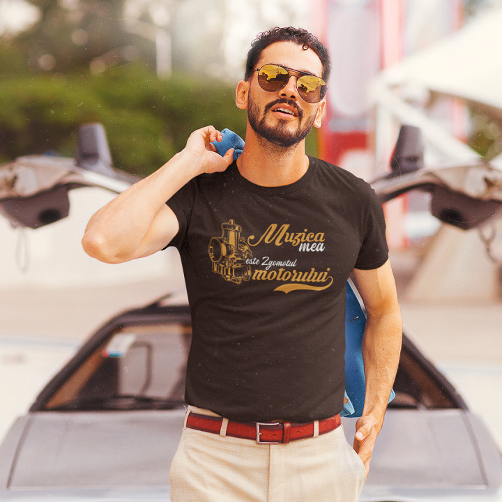 Muzica mea este zgomotul motorului - tricou pentru bărbați cu imprimeu