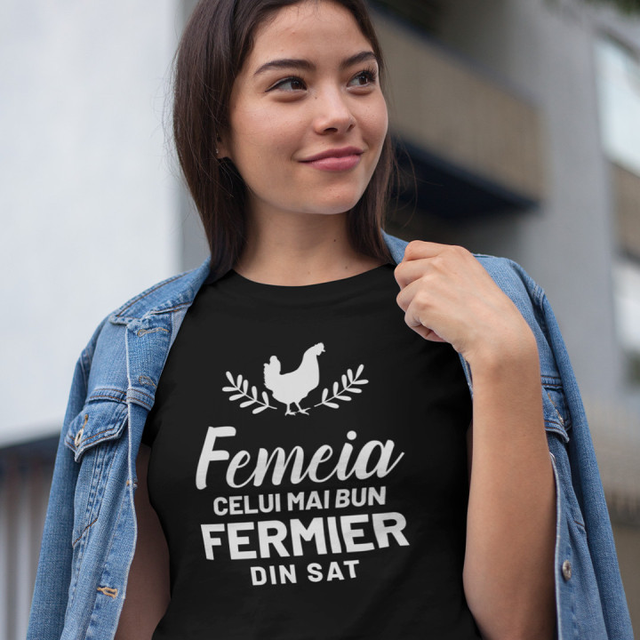 Femeia celui mai bun fermier din sat  - tricou pentru femei cu imprimeu